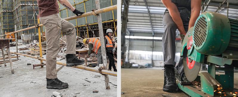 NORTIV 8 Men's Steel-Toe Work Boots - Breathable & Durable, Slip-Resistant, Round Toe, Cuban Heel Comfortable Walking Shoes Boy Closed