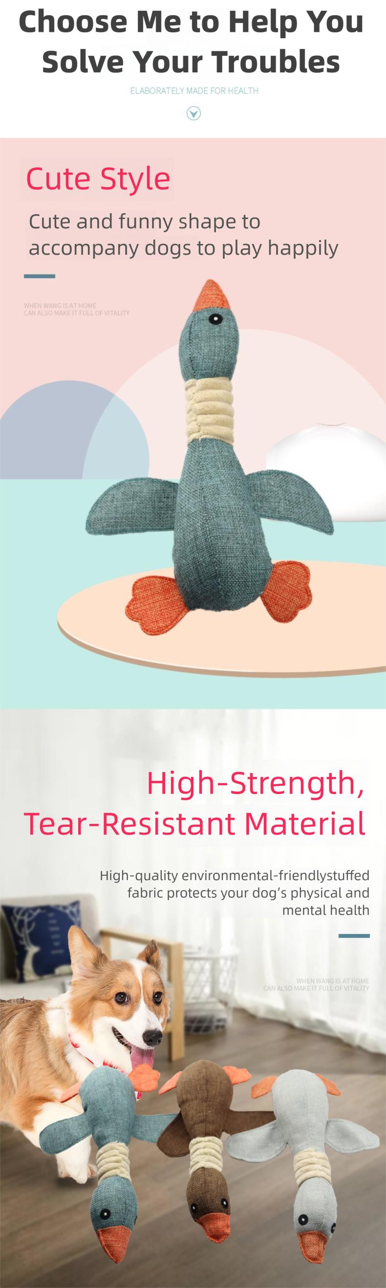 New Pet Toy: Squeaky, Durable, and Chew-Resistant Goose - Teething and Dental Cleaning Toy for Dogs and Cats