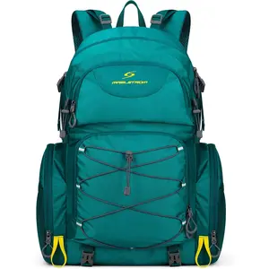 Hiking Backpack, 40L Waterproof Camping Daypack for Men and Women, Lightweight Travel Pack with Rain Cover (Green)