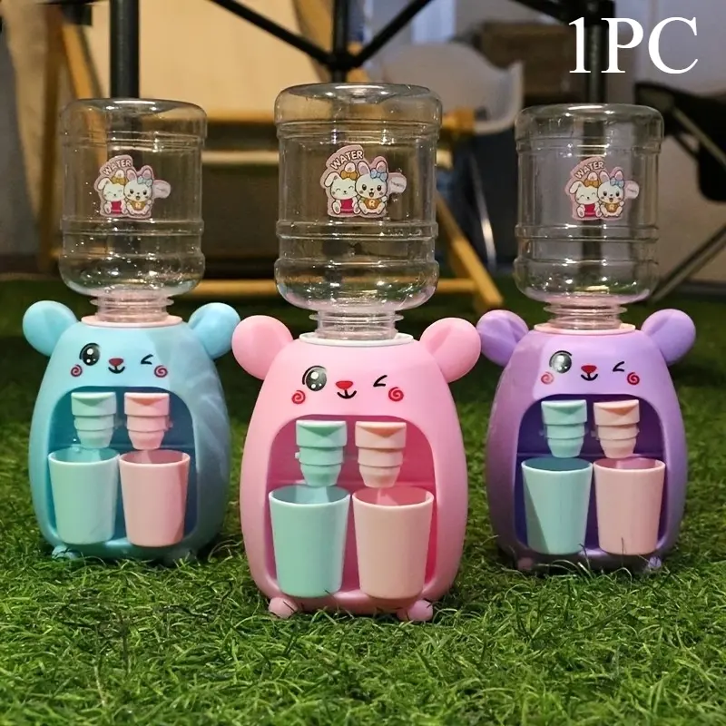 Cute Mini Cartoon Pig Water Dispenser for Children, Simulation Drinking Fountain for Cold Warm Water, Juice & Milk, Ideal Kids Holiday Birthday Gift