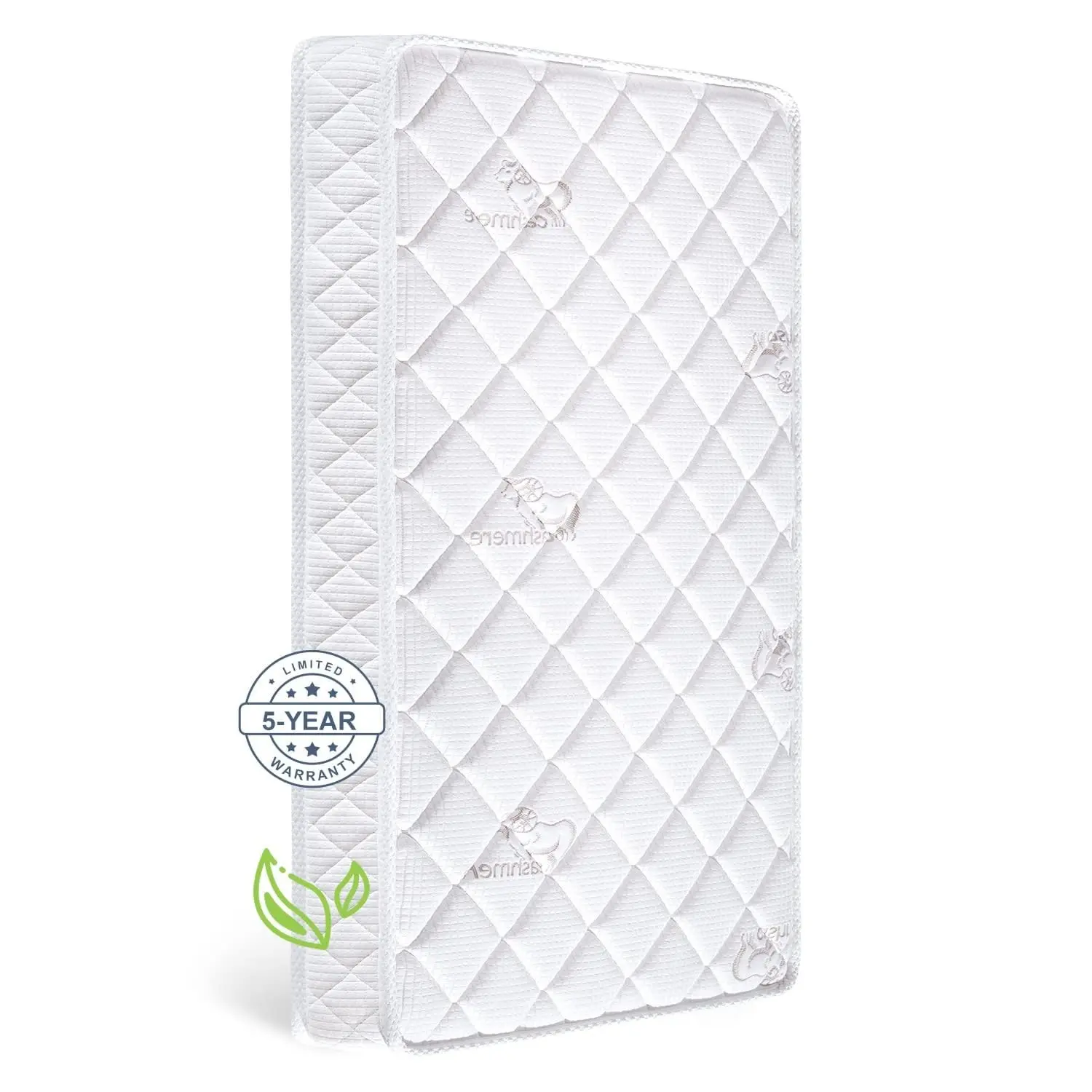 Premium Crib & Toddler Mattress,100% Knitted Fabric, Premium Fleece Surface-Hypoallergenic, 5" Thick Firm Soft Crib Mattress, Non-Toxic Fits Standard Cribs & Toddler Beds