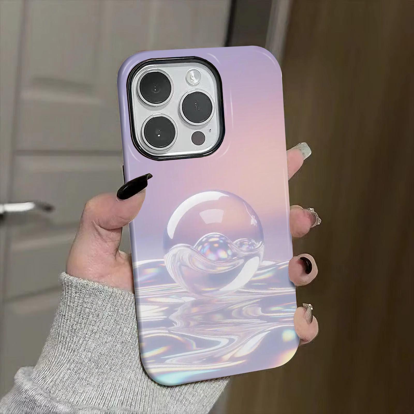 Sphere, reflection, pastel Soft And Hard Two-In-One Film Printed Full Pattern Case For IPhone 16 15 14 13 1211 Pro Max Plus Phone Case