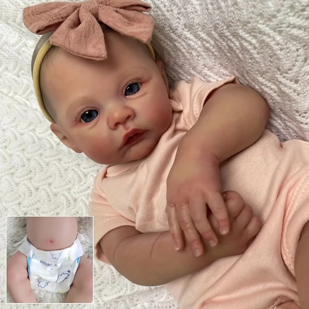16In Realistic Reborn Baby Dolls Full Body Vinyl Silicone Girl Doll Newborn Doll