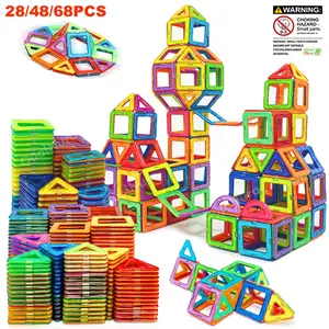 Random color building blocks, 3D STEM 28/48/68-piece set, perfect birthday and holiday gift, enhances children's creativity, durable child-safe materials, suitable for children aged 3 and above, easy to assemble and reuse.