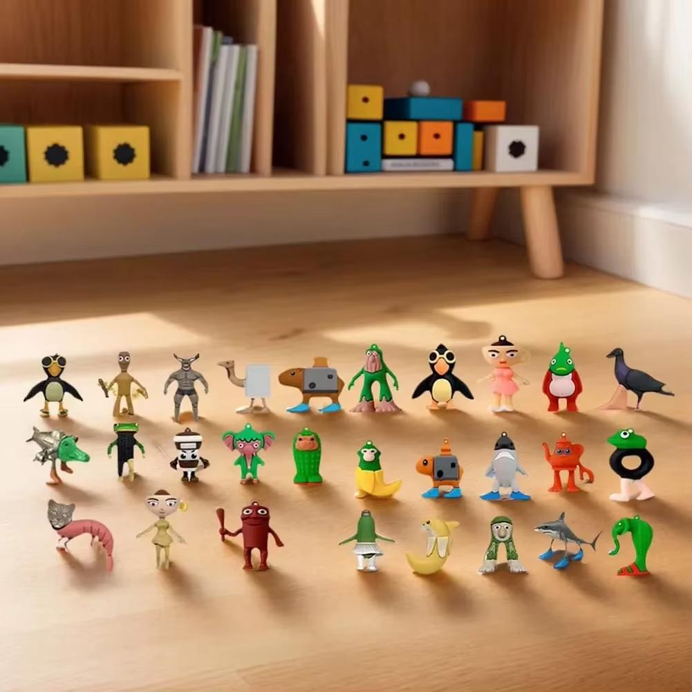 Italian Brainrot Action Figure Set, Tung Tung Sahur Tralalero Model, Fun Desktop Decorations Ornaments Toys for Kids and Fan
