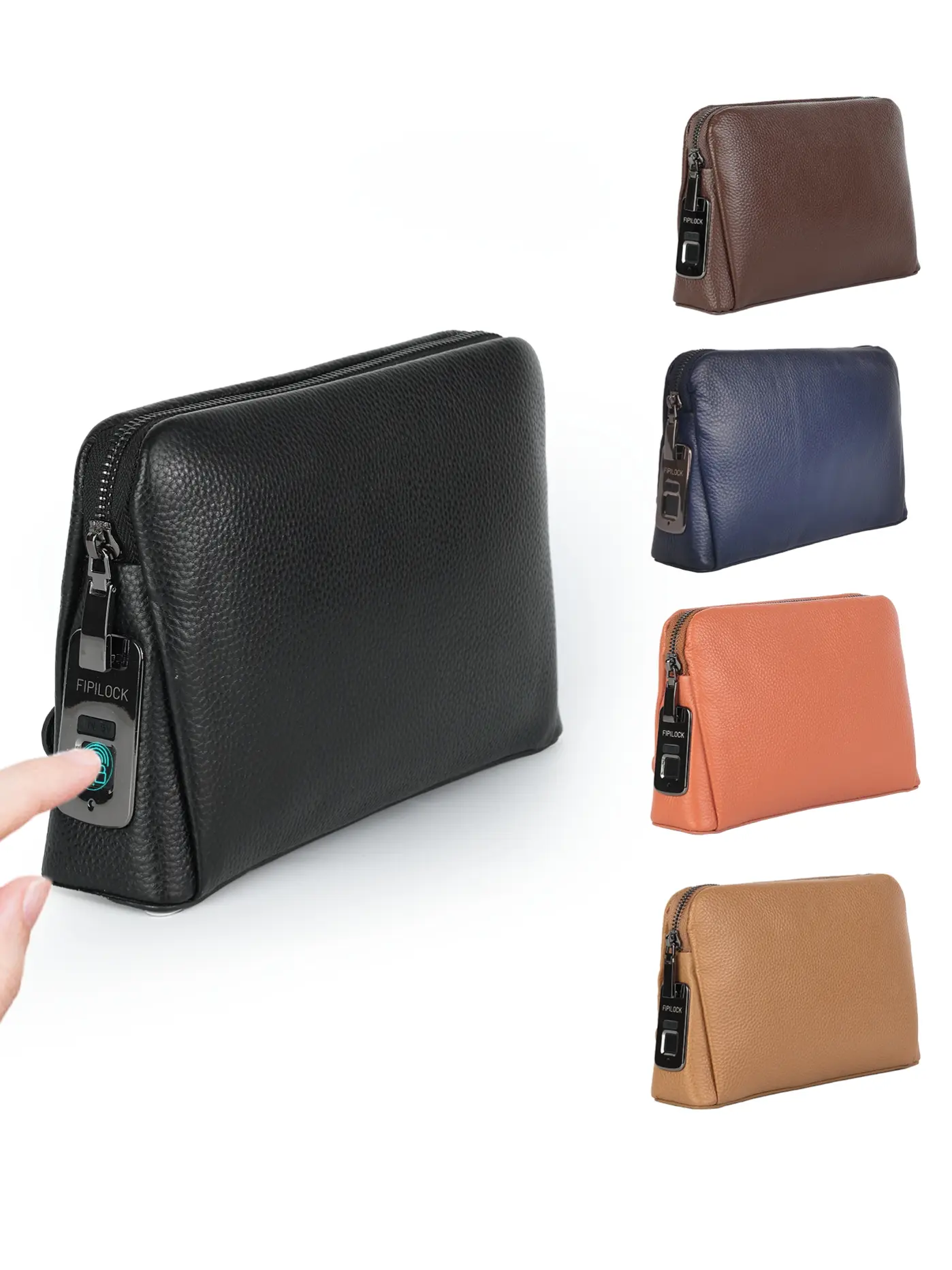Fingerprint Unlock Genuine Leather Handbag, Fashionable Casual Random Print, All-Season Versatile Accessory, Ideal for Daily Use