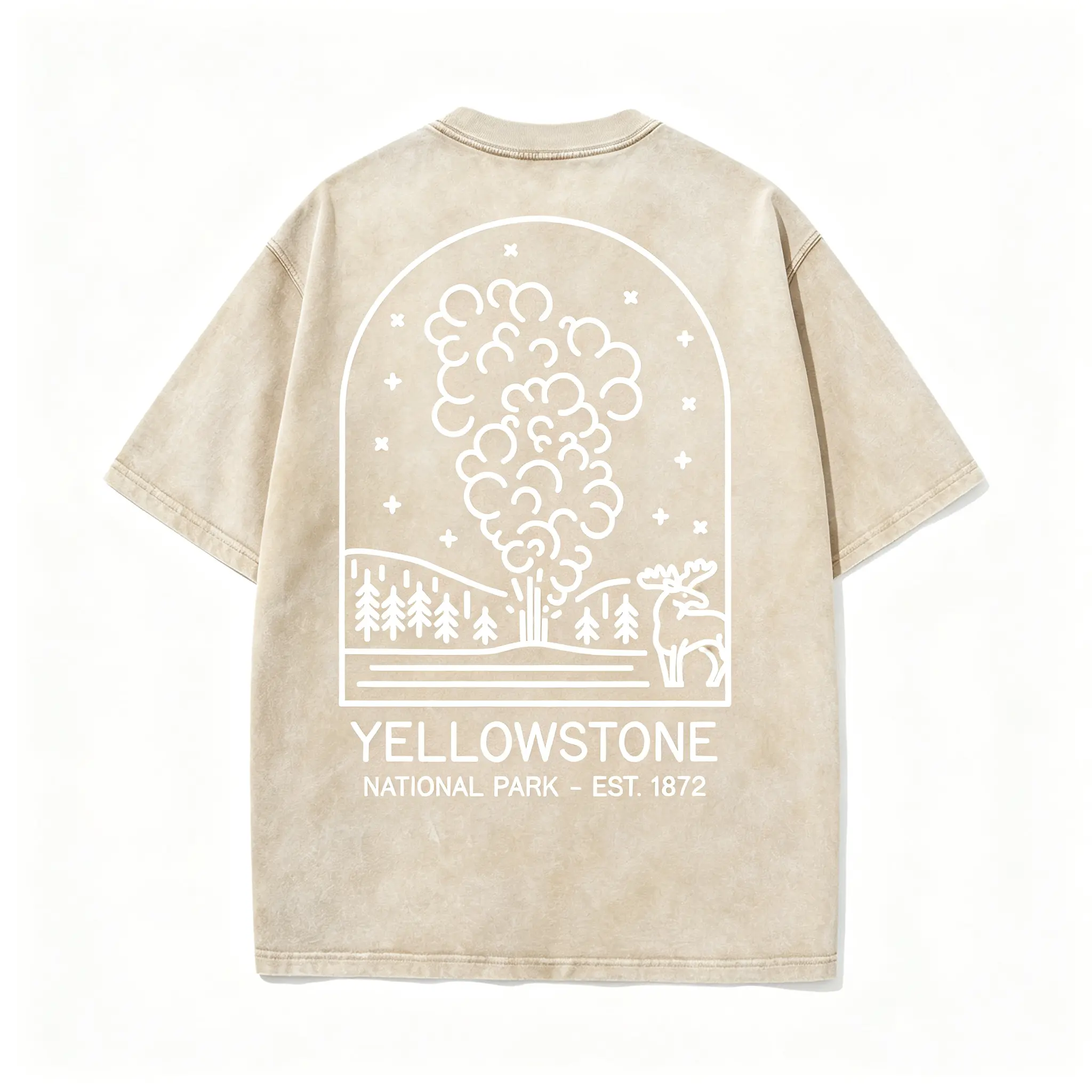 National Parks Vintage T Shirt Womens Acid Washed Graphic Tee Casual Crew Neck Short Sleeve