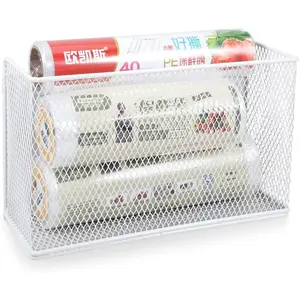 Shelf for Fridge, Aluminum Foil & Wrap Holder Organizer for Refrigerator, Laundry Organizer for Washer /Dryer, Fridge & Small Spaces (White)