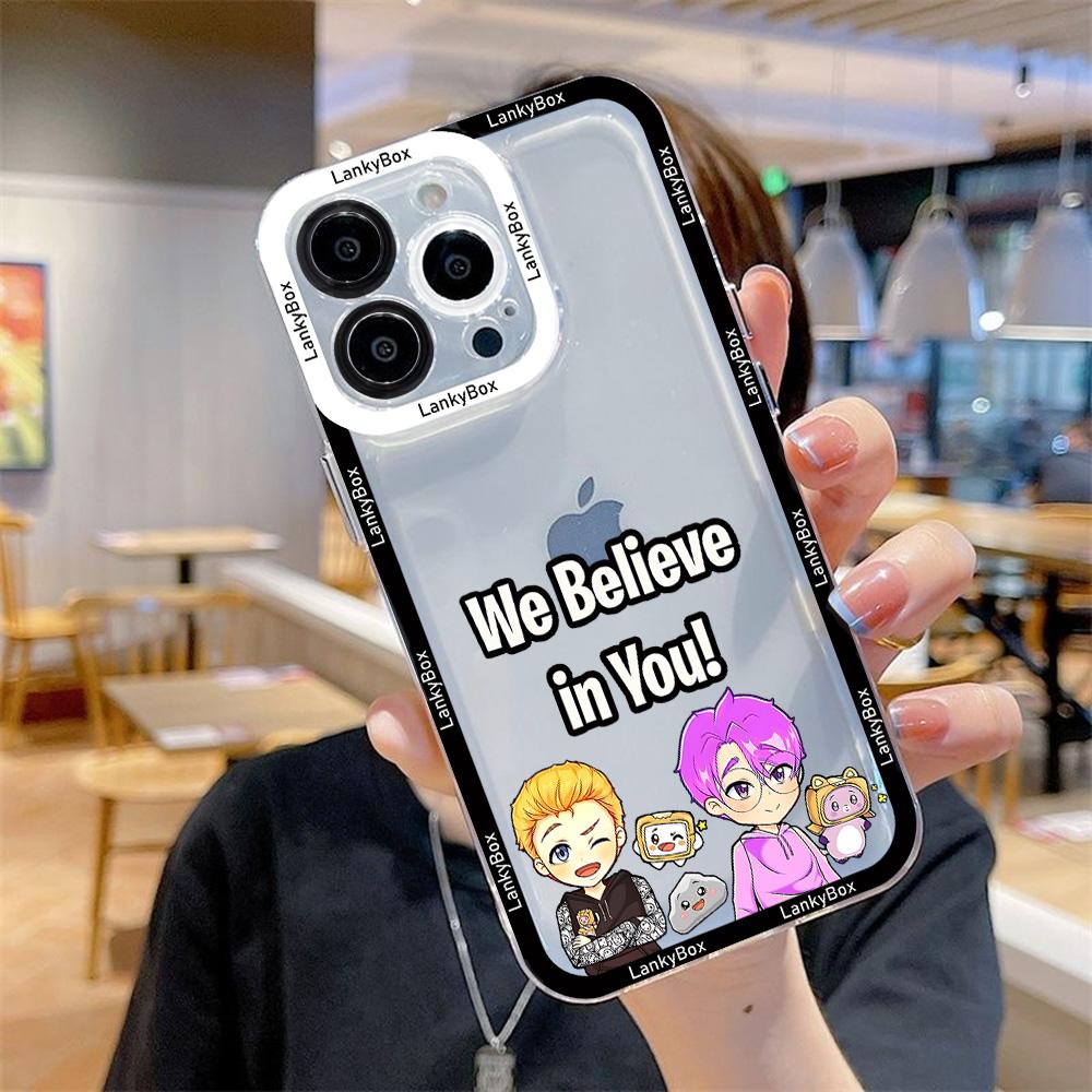 Cute Cartoon LankyBox Phone Case For iPhone 17 16 15 14 13 12 11 Pro Max Plus Transparent Cover
