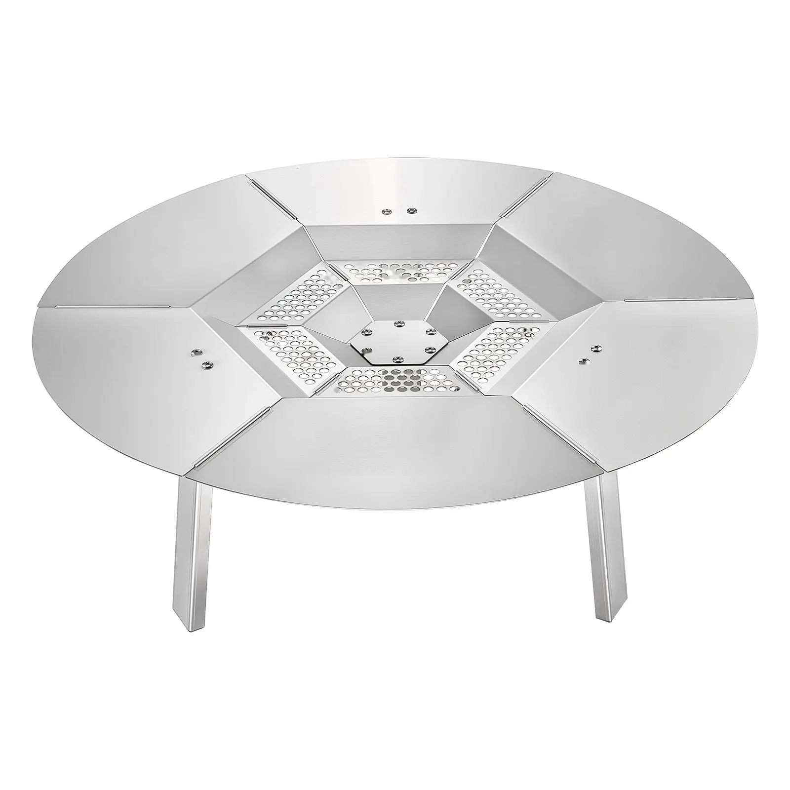 Stainless Steel Fire Pit Heat Deflector Shield for Solo Stove Yukon 25-in Bonfire, Wind-Resistant Guard, Durable 304 Stainless Steel Accessory for Outdoor Campfire Cooking & Roasting, Heat Shield