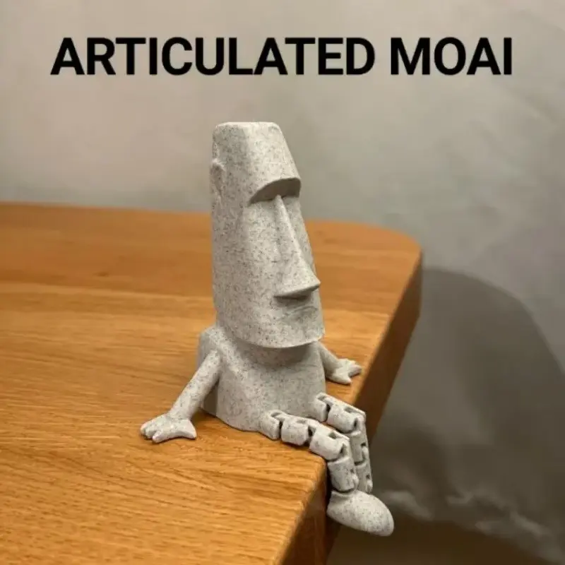Moa Statue Jointed Desktop Decoration, 3D Printed Marble Ornament, Unique Collectible Art, Ideal for Home Decor and Gifts