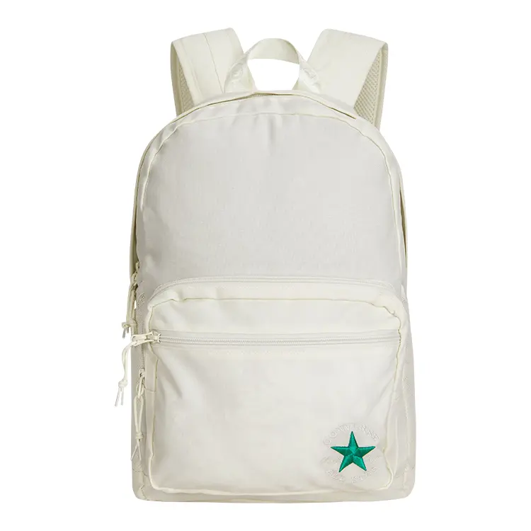 Converse Star-Embossed Polyester Backpack for Women – Minimalist Style in Off-White
