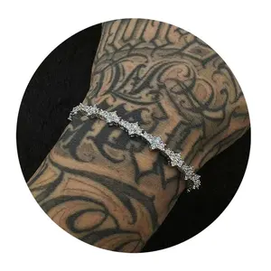 [ICE HUE]18K Gold Vacuum Plated Copper with 5A+ Sri Lanka Zircon Cross 6.5mm Necklace/Bracelet Miami Italy Mexico & Micro Inspired for Women & Men Luxury Jewelry,Daily Wear,Casual Fashion,Gift Idea,Chicano,Classic,Hip Hop,Simple,Sporty Style