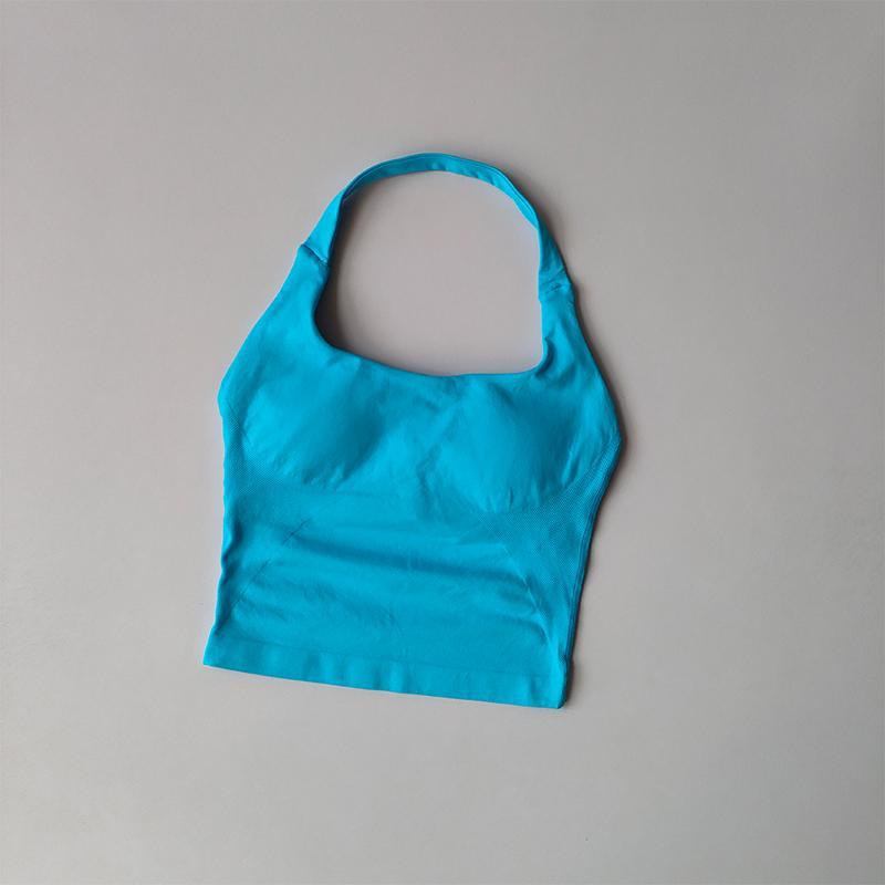 Neck Halter Shockproof Sport Longline Strappy Top Halterneck Vest Gym Support Yoga Gym Workout Seamless  Fitness Sport Bra