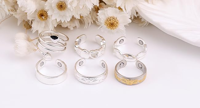 2pcs Copper Ring for Women,99.99% Pure Copper Magnetic Rings,Gifts for Women Handmade Jewelry