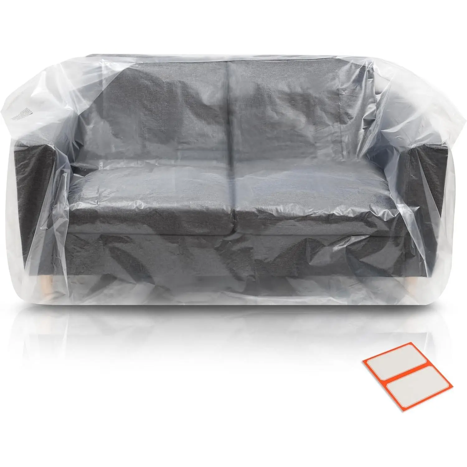 Plastic Furniture Covers for Moving - Heavy-Duty Loveseat Cover for Love Seat, Bench and Large Items, Clear Bags for Renovation, Wrap or Storage - Extra Large Bag Open Size 68 x 42 x 62 Inch