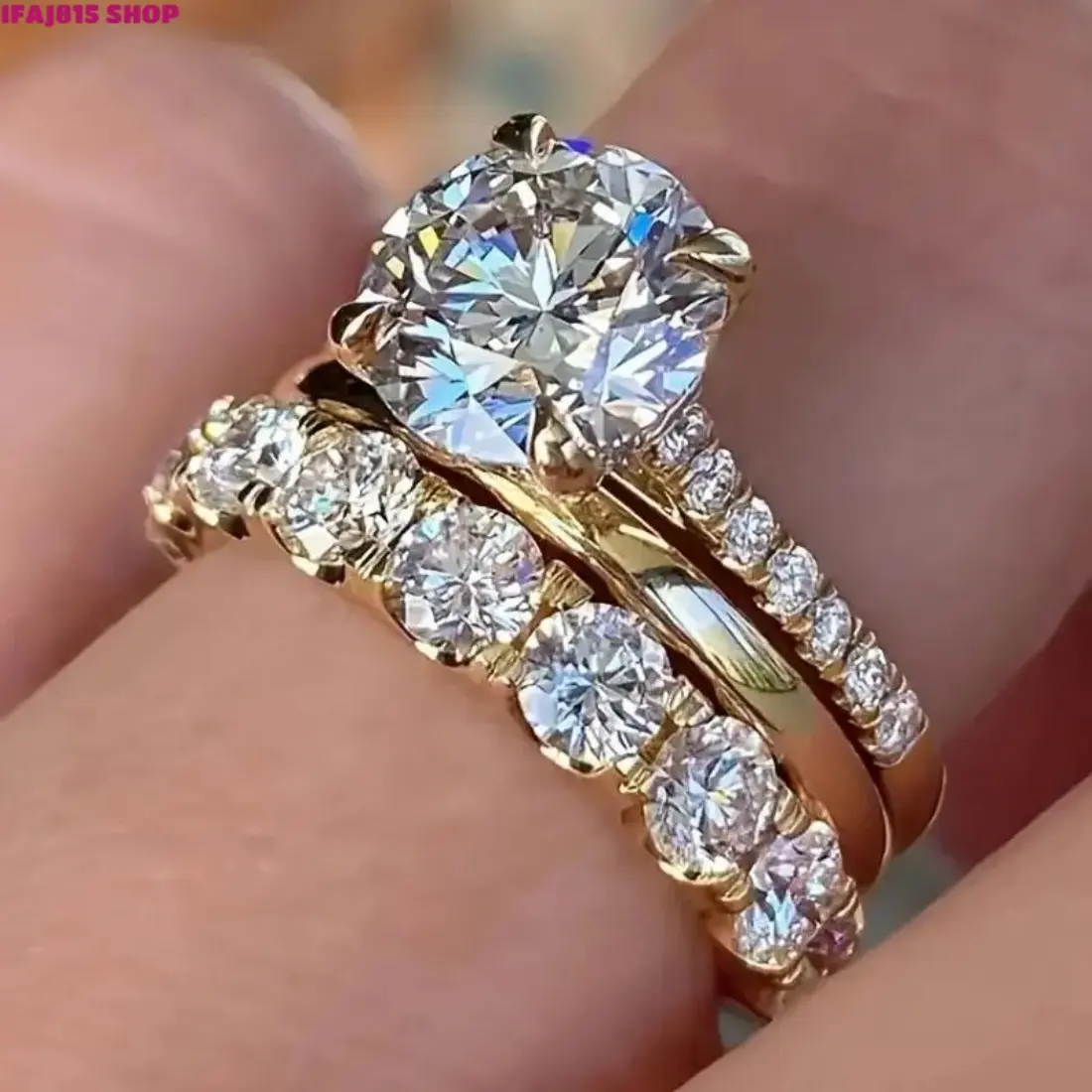 Women’s 3 Piece Stackable Rings Set, Dainty Zircon Wedding Bands with Elegant Sparkle Finish, Minimalist Layered Ring Jewelry for Engagement, Anniversary, Bridal Wear, Everyday Outfit and Gift Ideas for Her