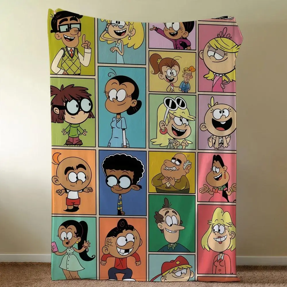 The Loud House Cartoon Flannel Throw Blanket Soft Cozy for Sofa Bedroom Gift