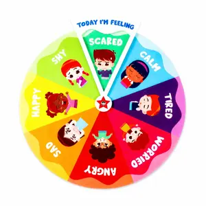 11.8 Inch Emotional Wheel, Social Emotion Learning Activities, Weather Observation Kit, Wooden Educational Tool Set