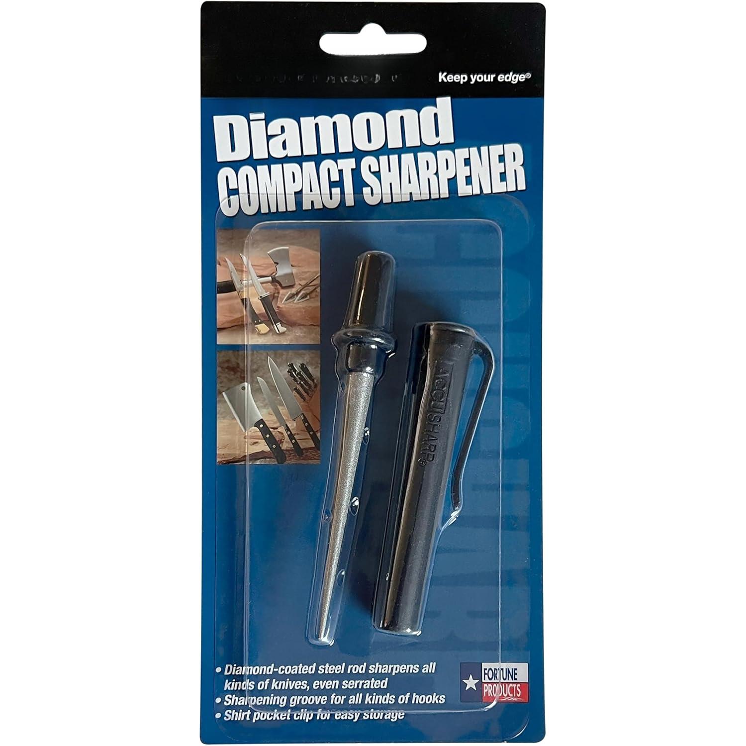 Compact Tapered Rod Sharpener, Portable  & Tool Sharpener for Serrated , Fillet  & Fish Hooks,  Honing Steel Rod