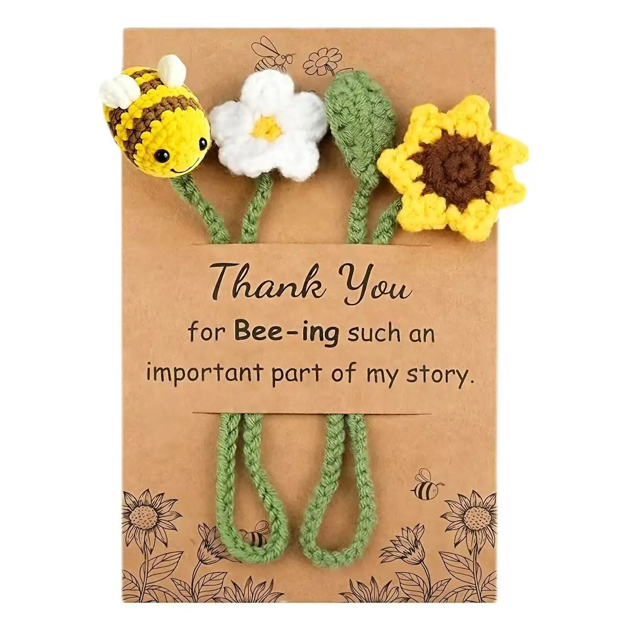 Bookmarks as Teacher Gifts, Book Lovers Appreciation Gifts Handcrafted Crochet Handmade Cute Bee Sunflower Bookmark as Thank You Inspirational Gift for Women Friend Coworker,Bookish Reader Reading Club Accessories