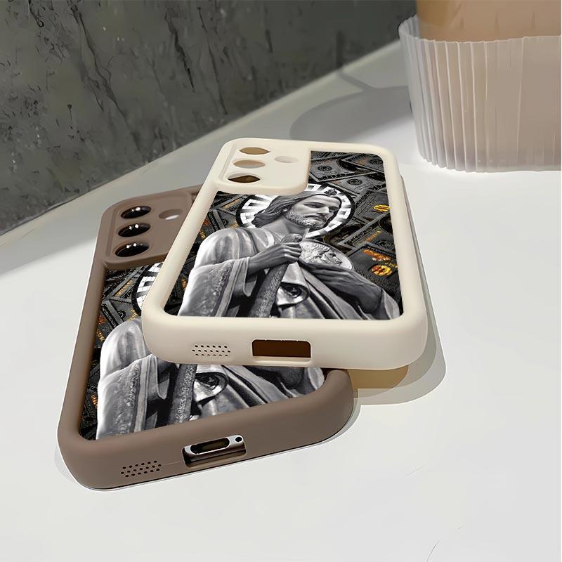 San Judas Tadeo Soft&Flexible TPU Silicone Phone Case For Galaxy S26 Ultra S25 Edge S24 FE S23 S22 S21 Plus A13 A14 A15 A16 A17 A33 A34 A35 A36 A52 A53 A54 NOTE20 Durable|Shockproof|Full Camera Protection|Anti-Fingerprint