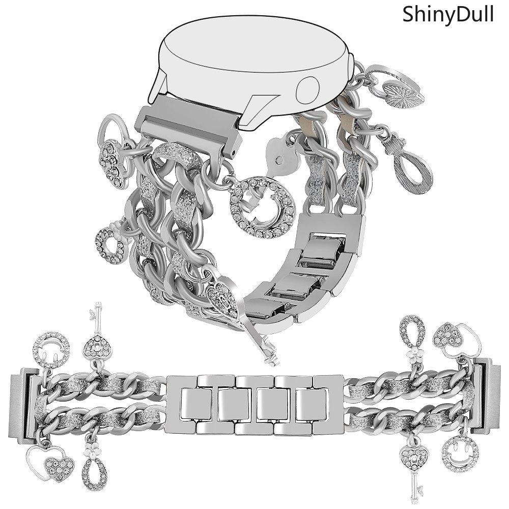 Adjustable Cuban Chain Strap – 20mm Smartwatch Band Compatible with Samsung Galaxy Watch 6 & 7, Stylish & Durable