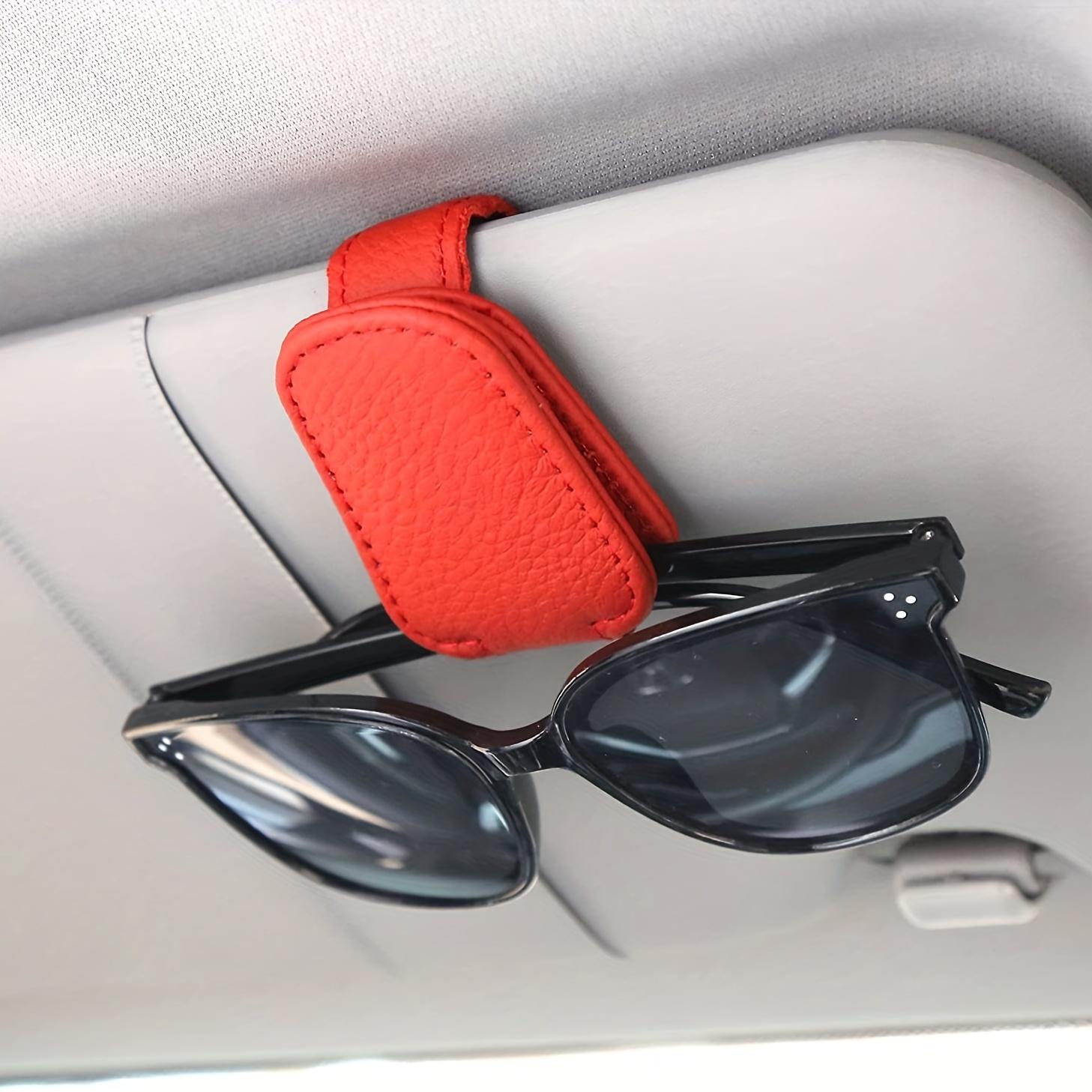 Sunglasses Holders For Car, Magnetic Genuine PU Leather Sunglasses Clip For Car Visor, Glasses Hanger Clip, Car Interior Visor Accessories