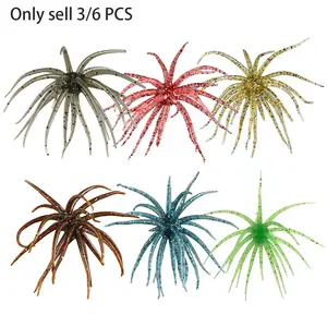 3/6 PCS Floating Sea Urchin Soft Bait, Simulation Sea Urchin Bait, Tentacle Creature Lure, Artificial Sea Urchins, Finesse Lifelike Dice Fishing Lures with Multiple Tentacles for Trout, Bass, Crappie, Fishing Lure Set, Fishing Gear