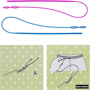 2pcs/set Efficient Threader, Easy Threading Without Effort, Suitable for Various Needle And Thread Crafts, Home Sewing Tool, Threading Tool, Bendable Threading Tool, Multi-Purpose Elastic Waistband, Rope Weaving Band Assistant Spring Threader