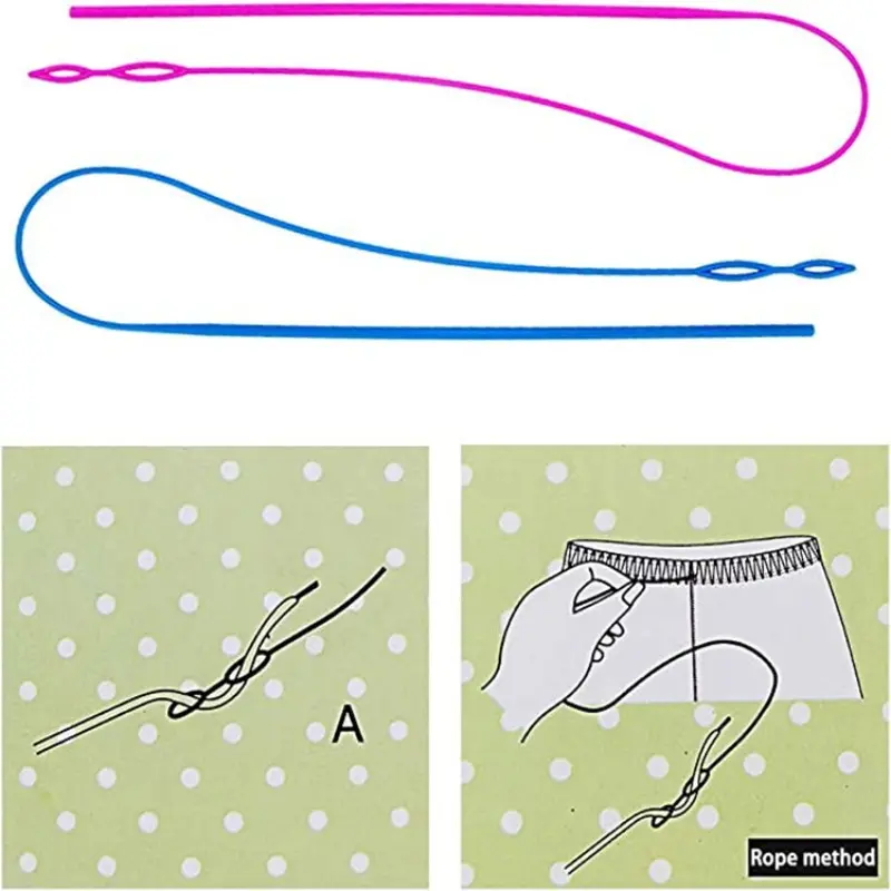 2pcs/set Efficient Threader, Easy Threading Without Effort, Suitable for Various Needle And Thread Crafts, Home Sewing Tool, Threading Tool, Bendable Threading Tool, Multi-Purpose Elastic Waistband, Rope Weaving Band Assistant Spring Threader
