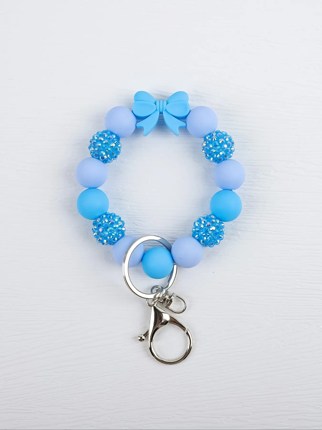ARTOWNS Silicone Beaded Keychain Wristlet Key Ring Bracelet Cute Car Key Chain Holder Fashion Keychain for Women Girls