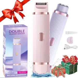 Portable Wet Dry Electric Hair Removal Device, Rechargeable Waterproof Multifunctional 2-in-1 Women's Shaver for Face, Arms, Legs, Underarms