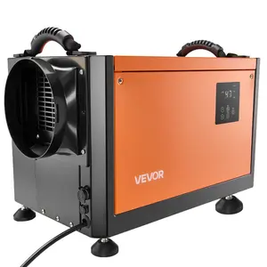 VEVOR 125 Pints Commercial Dehumidifier with Drain Hose, Portable Crawl Space Dehumidifiers for Basement Storage Room Industrial Grade, Auto Defrost/Drainage, Heavy-duty Galvanized Steel, LED Indicate