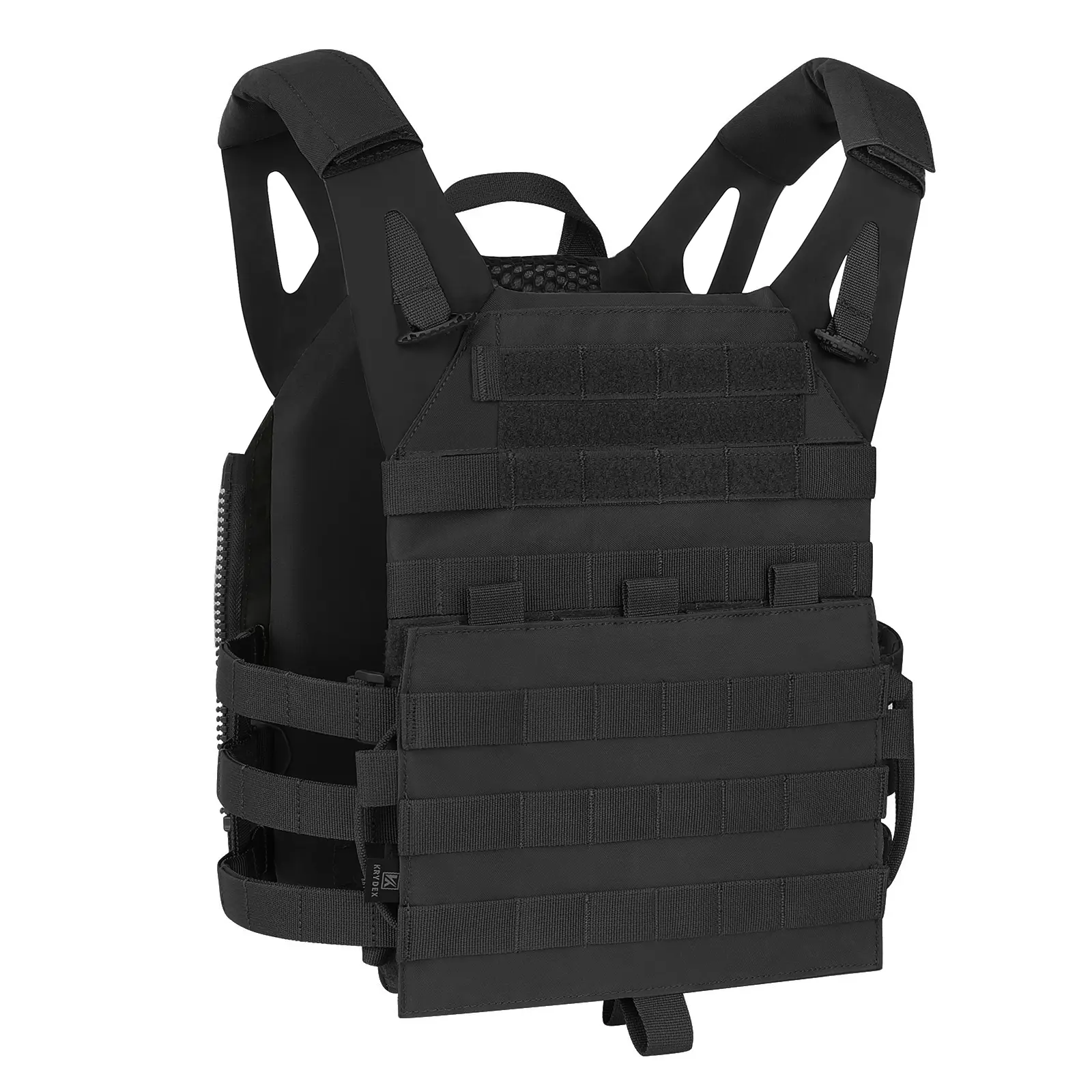 KRYDEX Adjustable Straps Weighted Functional Vest - 500D Nylon Jumpable Plate Carrier with Quick Release, Detachable MOLLE Panel, 1kg Base, Weatherproof for CrossFit Workout, Rucking, Hiit Ruck, Unisex, Maximum Mobility, Camo, Strength Training Equipment,