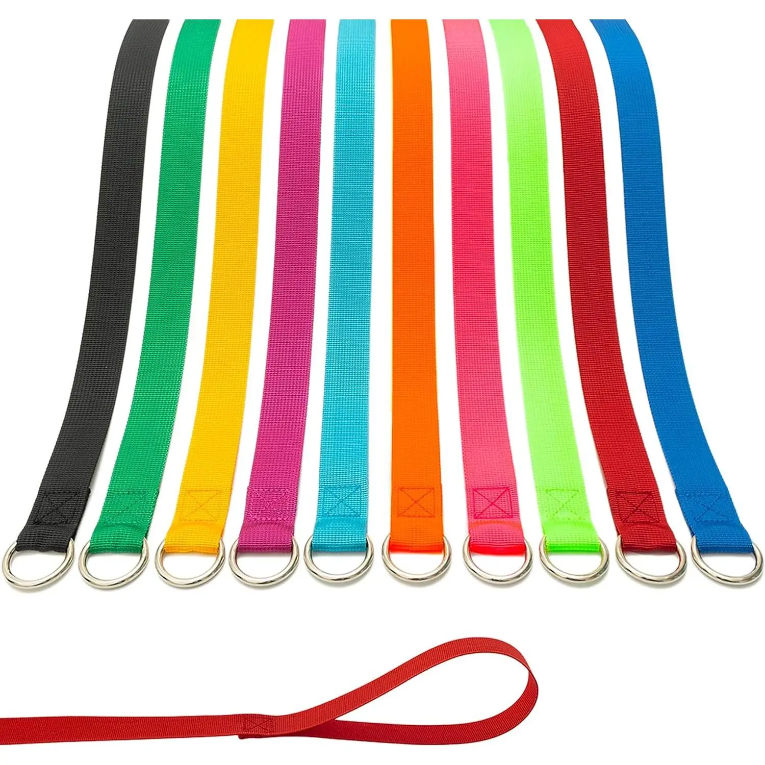 6 FT Slip Lead Dog Leash, 10 Pack Colorful Pet Leashes with O-Ring(Gift)