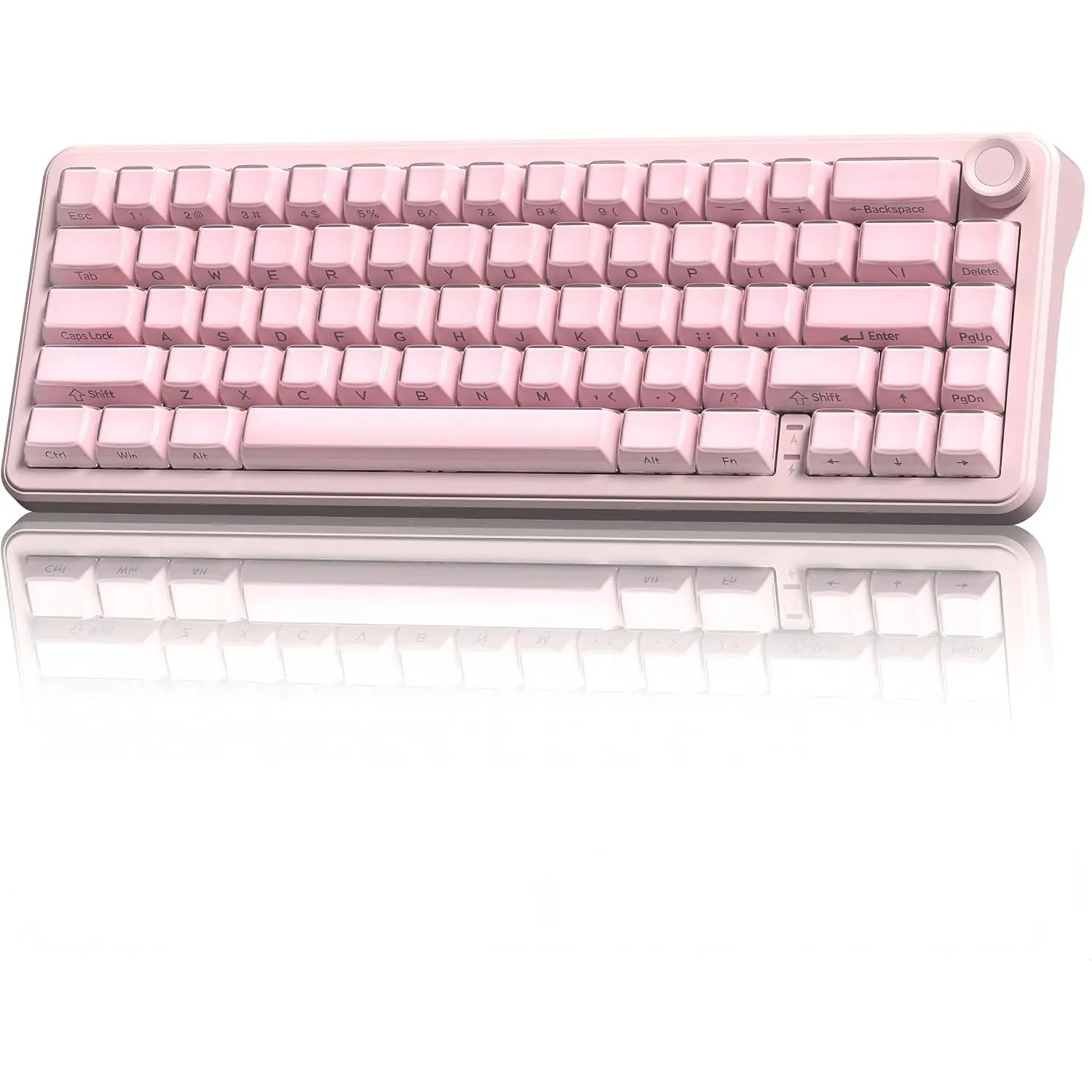 L65 60%  Mechanical Keyboard with Knob,4000mAh,Tri Mode USB-C/BT5.0/2.4G,RGB Backlit,Hot Swap, Jelly keycaps,Linear ,Gasket Mounted  Gaming Keyboard for PC/