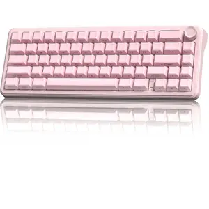 L65 60%  Mechanical Keyboard with Knob,4000mAh,Tri Mode USB-C/BT5.0/2.4G,RGB Backlit,Hot Swap, Jelly keycaps,Linear ,Gasket Mounted  Gaming Keyboard for PC/