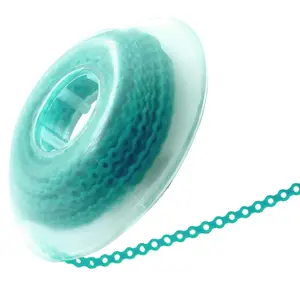1 Roll Orthodontic Rubber Chains, Braces Power Chains consisted force in closed, short, long 15'' spools (long, 0.166’’(4.2mm), Turquoise)