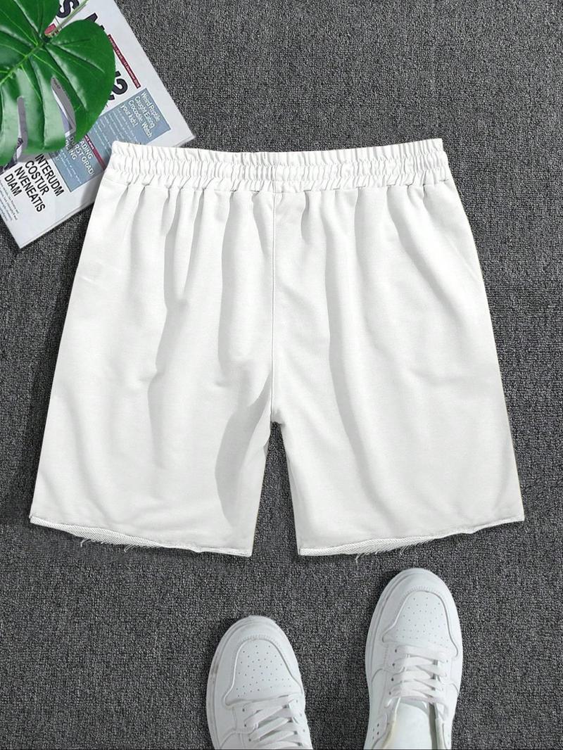 Men's Regular Fit Solid Color Track Shorts, Casual Comfy Breathable Shorts for Daily Outdoor Wear, Men's Bottoms for Summer, Menswear, Casual Streetwear Shorts