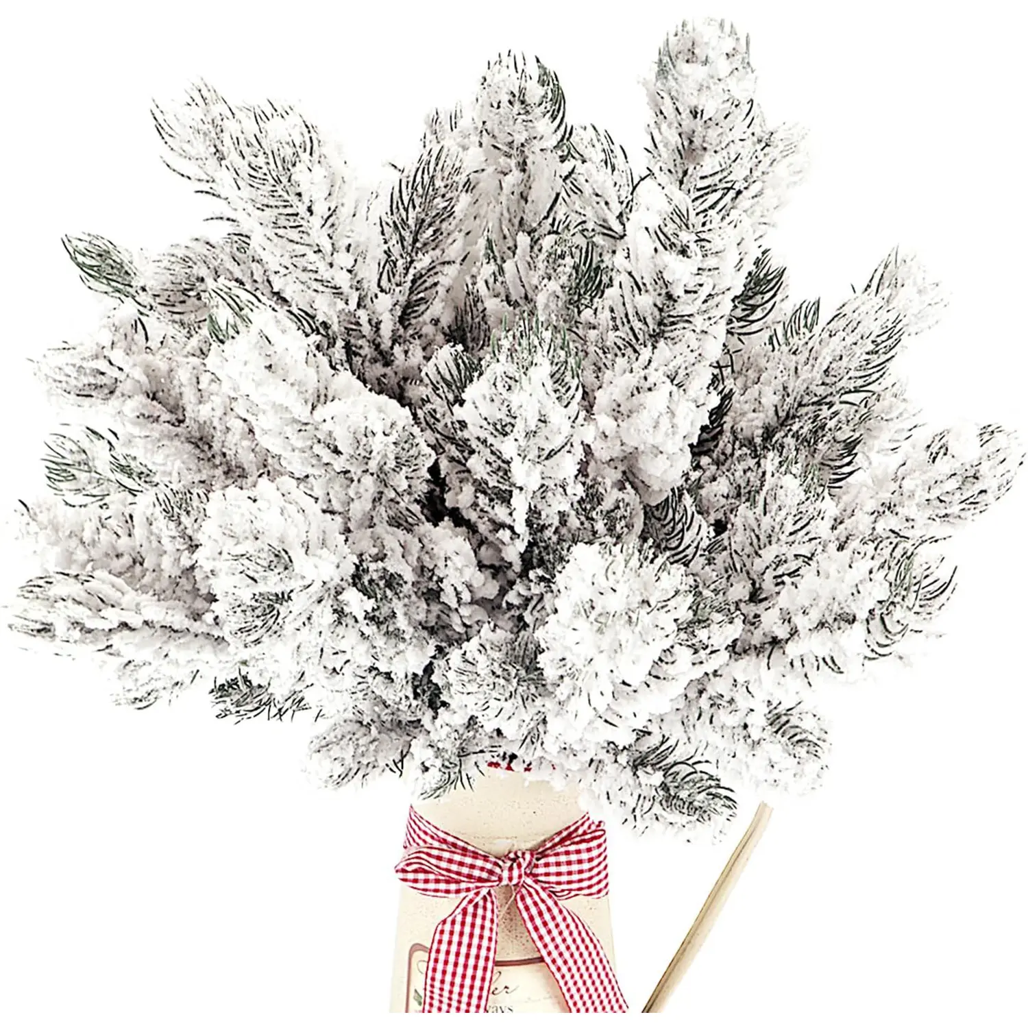 10 Artificial Christmas Tree Branches, 10.62 Inch Velvet Pine Needles, Holiday Decorations, DIY Crafts, Easter, Day, Thanksgiving