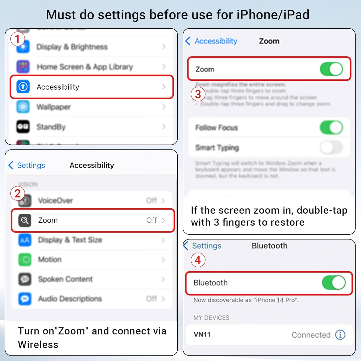 Camera Remote Control with Zoom for  & Android,  Camera Remote Shutter with Front/Rear Camera  for Photo & Video, Smartphone  Clicker for .