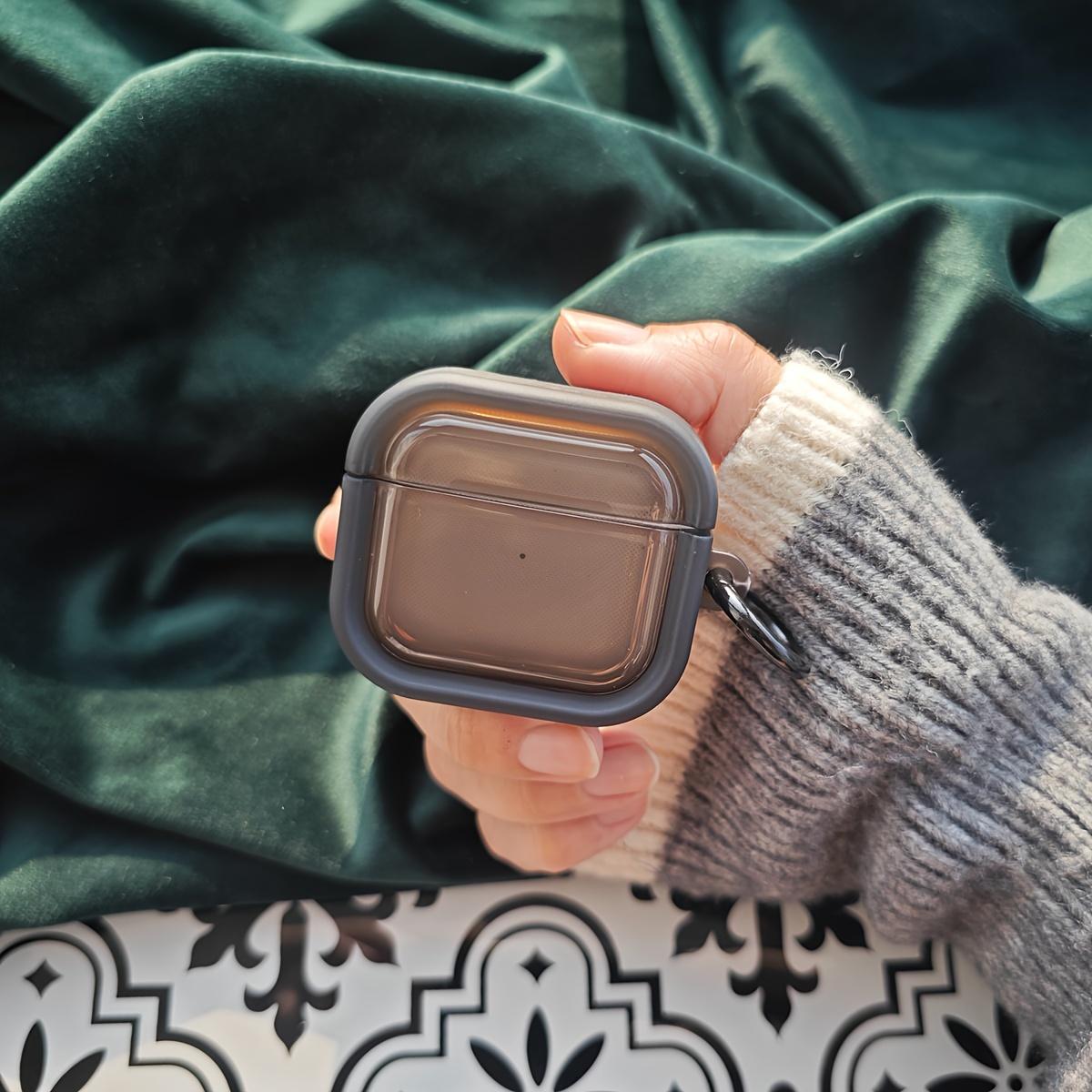 1 Minimalist and Creative Solid-color Morandi Material Case with No Patterns, Featuring a  and Trendy Design. It Has a Three-dimensional Frame Shape with a Loop Clasp and Is Suitable for AirPods 1/2/3/Pro/Pro2 Earphone Cases