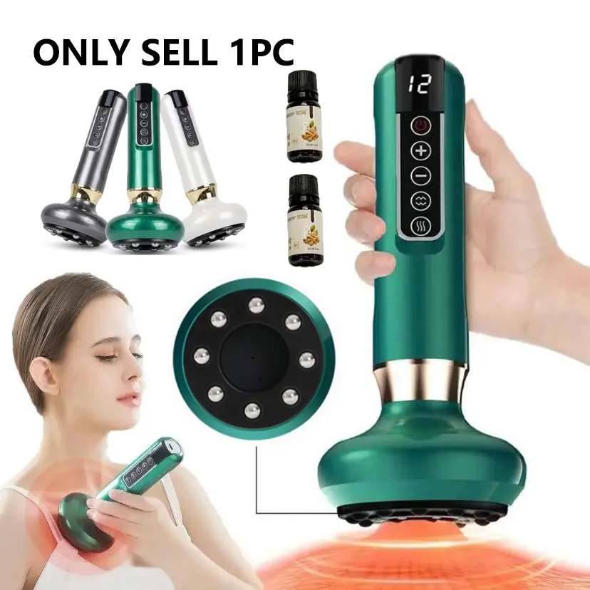 Upgraded Smart Gua Sha Tool, 1 Box of Negative Pressure Cupping Massager, Steel Ball-Style Heated Pressure-Relief Cupping Set, 12-Speed Adjustable Cupping Relaxation Massager for Men and Women, Free Essential Oil Cupping Set, Body Cupping, Holiday Gift
