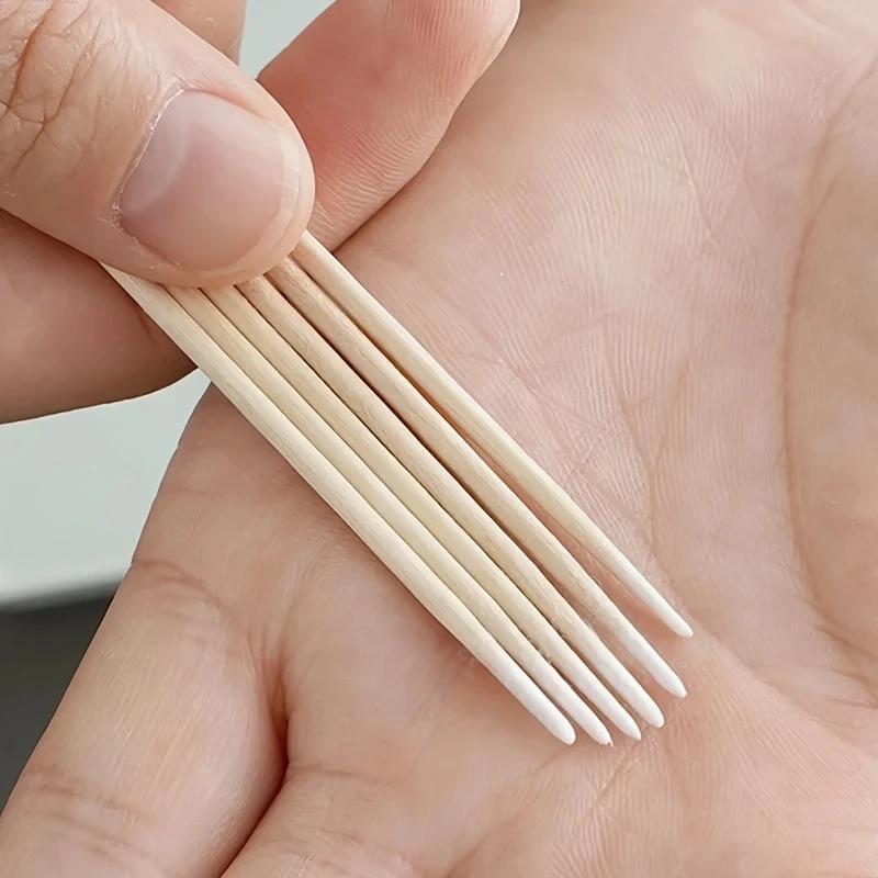 100pcs Beauty Salon Precision Soft Pure Cotton Swabs, Remover Swab, Tattoo Removal, Makeup Brush, Nail Art Polish, Dusting Tool, Disposable Hygiene Cotton Sticks