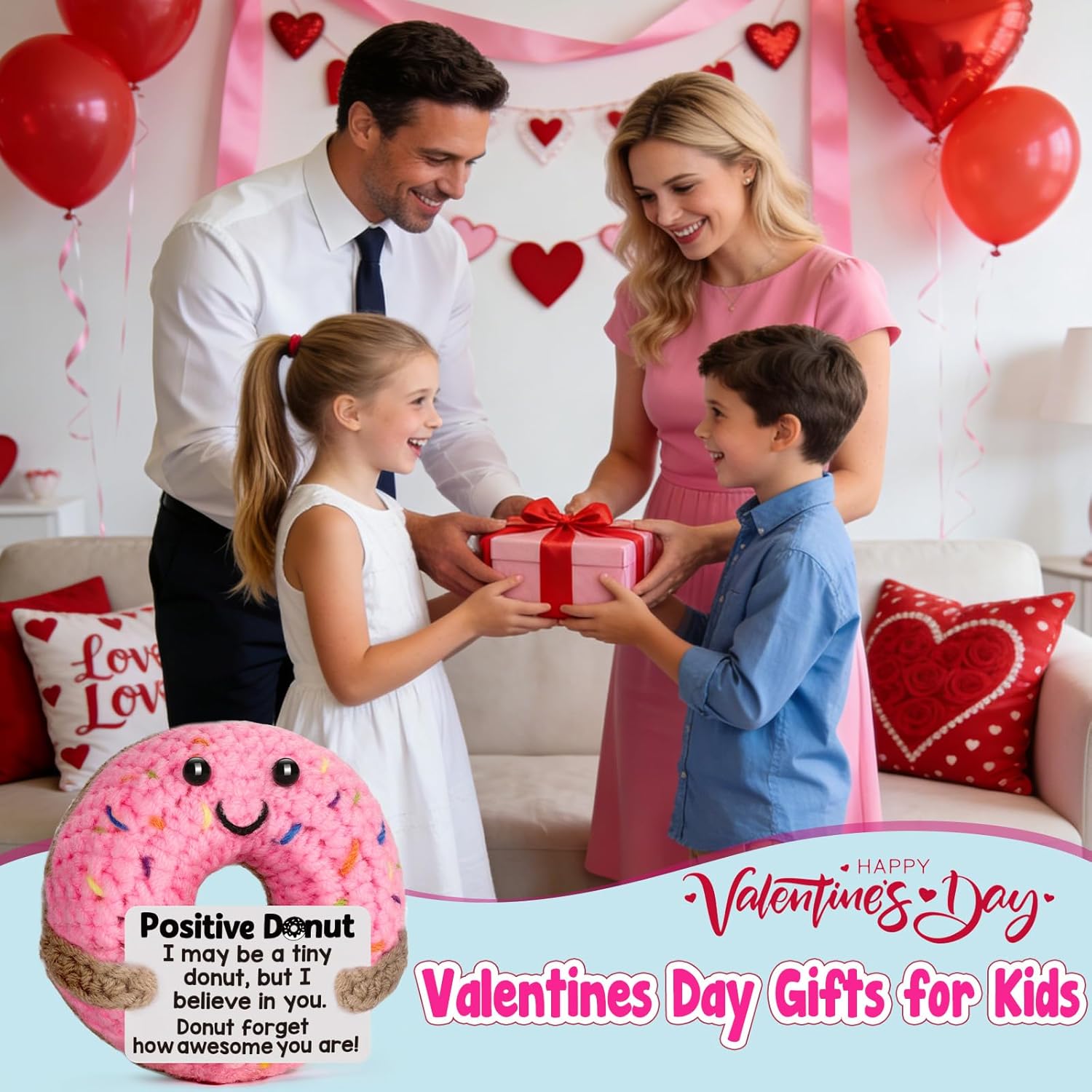 Easter Basket Stuffers for Teens & Kids - Perfect Easter Basket Essentials, Inspirational Birthday Graduation Gifts, Motivational Emotional Positive Crochet Donut Presents for College Students, Her & Girl Friends to Encourage and Warm Heart