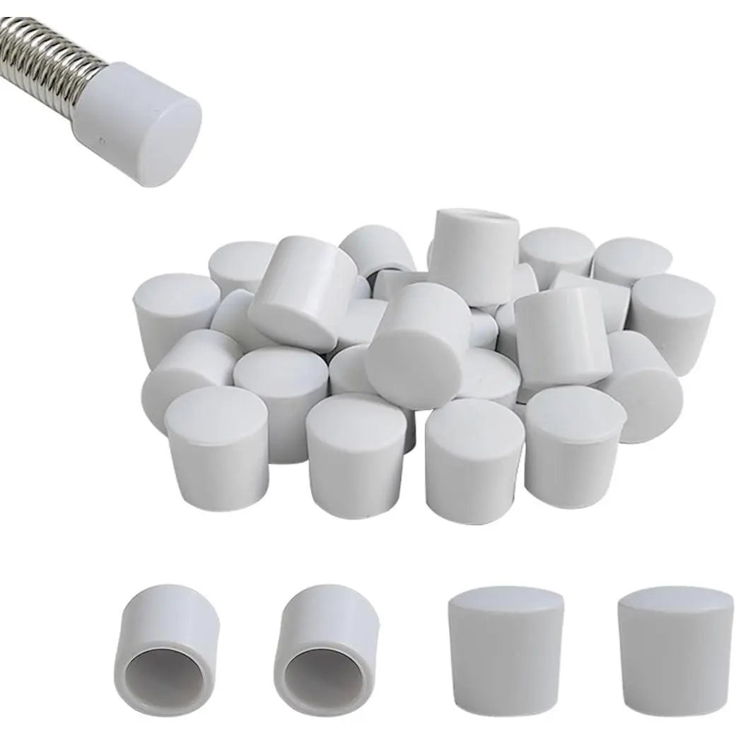20 Pack Door Stop Caps, 0.39 Inch Door Stopper , White Rubber End Cap