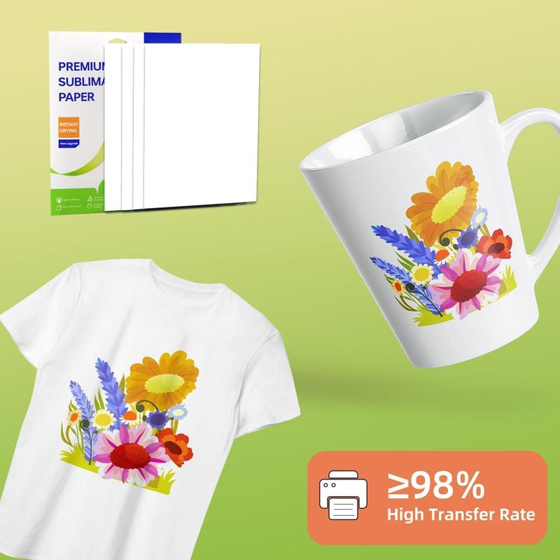 Sublimation Paper 30 Sheets Heat Transfer Paper 8.5x11 inch Compatible with Inkjet Sublimation Printer 125g