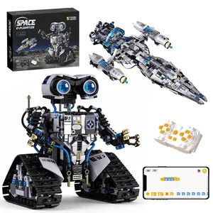 8-12 Years Stem Space Robot Building Kit, Remote Control, Programming Toy for Boys Girls, 2-In-1 Model, 1468 Pieces