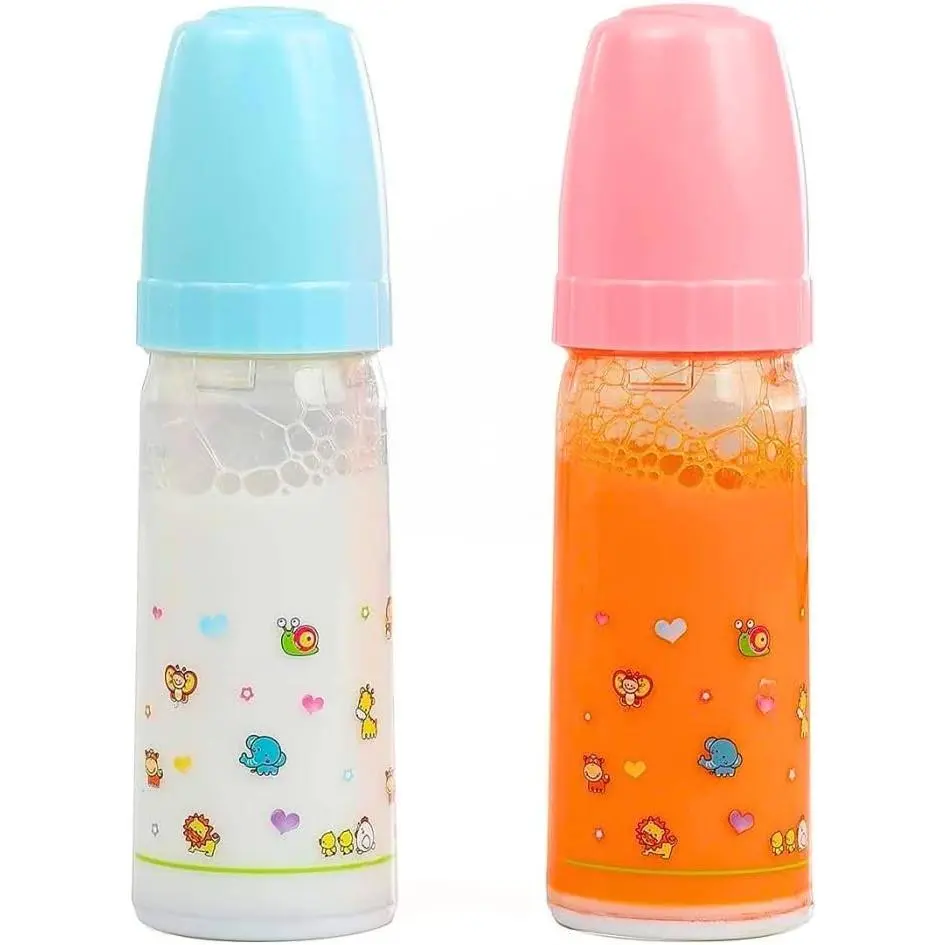 Magic Baby Doll Bottles Disappearing Milk & Juice Feeding Set - 2 Pack for Ages 3+